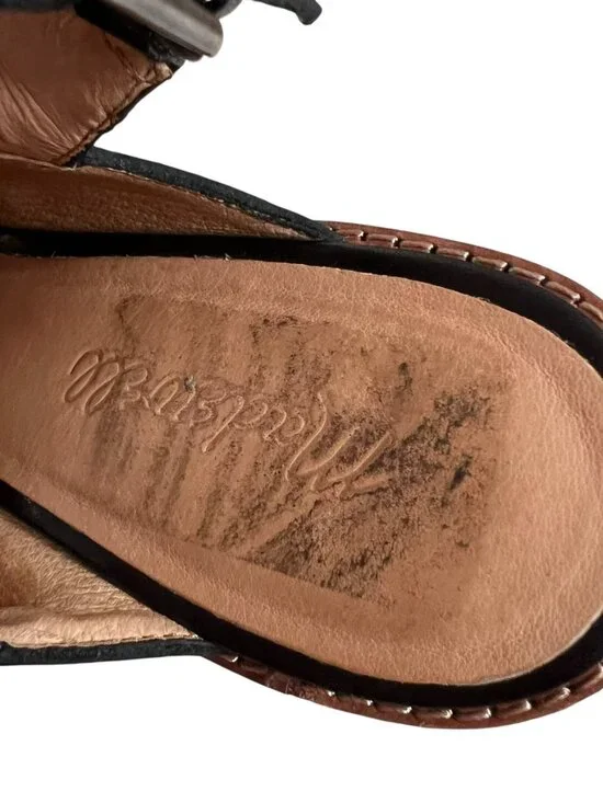 Madewell The Ruthie sandals black leather criss cross ankle strap high heel 9 - Picture 10 of 12